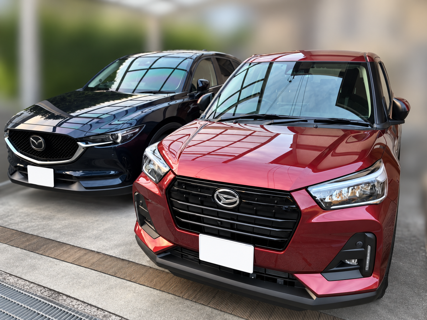 新車で購入したダイハツ ロッキー Premium G ファイアークォーツレッドM